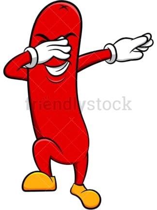 Sausage doing the dab. PNG - JPG and vector EPS (infinitely scalable). Image isolated on transparent background.