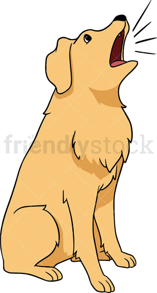 Golden retriever dog barks. PNG - JPG and vector EPS (infinitely scalable).