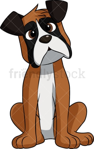 Curious boxer dog. PNG - JPG and vector EPS (infinitely scalable). Image isolated on transparent background.