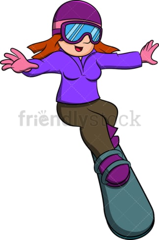Skilled woman snowboarder. PNG - JPG and vector EPS file formats (infinitely scalable). Image isolated on transparent background.