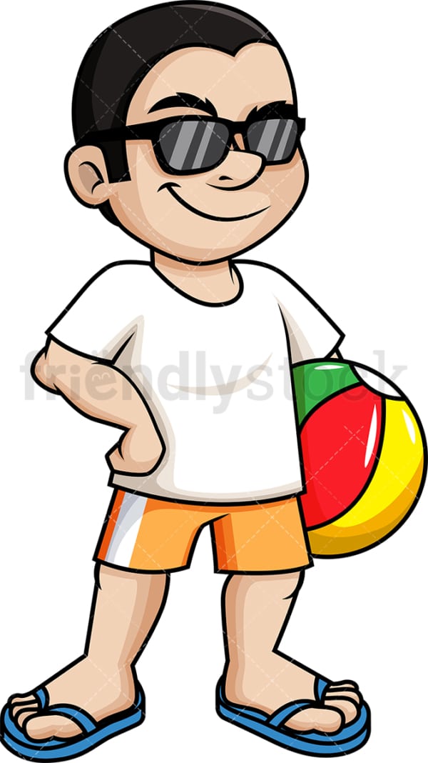 Man holding beach ball. PNG - JPG and vector EPS (infinitely scalable).