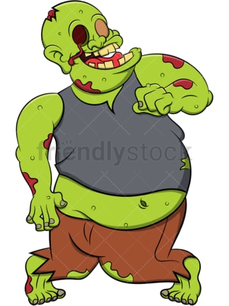 Chubby zombie. PNG - JPG and vector EPS (infinitely scalable). Image isolated on transparent background.
