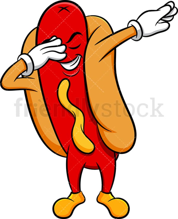 Hot dog doing the dab. PNG - JPG and vector EPS (infinitely scalable). Image isolated on transparent background.