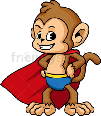 Superhero monkey cartoon. PNG - JPG and vector EPS (infinitely scalable).