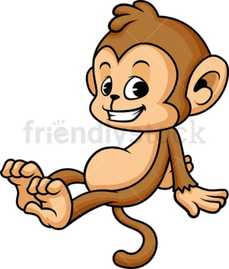 Monkey cartoon lying down. PNG - JPG and vector EPS (infinitely scalable).