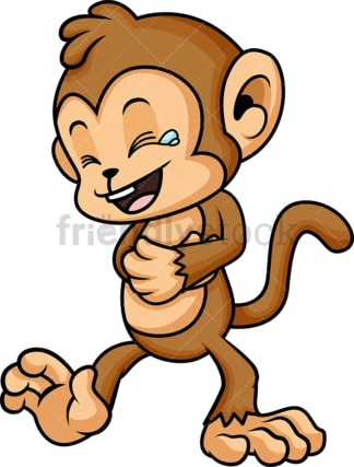 Monkey cartoon laughing hard. PNG - JPG and vector EPS (infinitely scalable).
