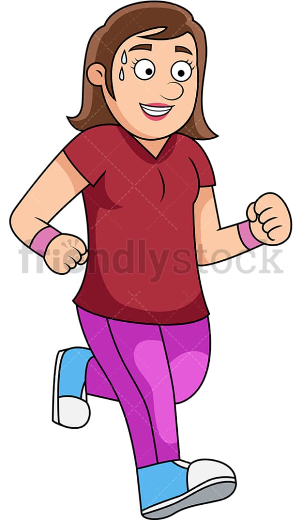 Slim woman running for exercise. PNG - JPG and vector EPS file formats (infinitely scalable).