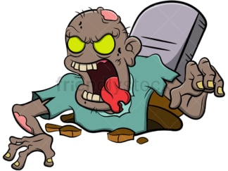 Zombie coming out of grave. PNG - JPG and vector EPS (infinitely scalable). Image isolated on transparent background.