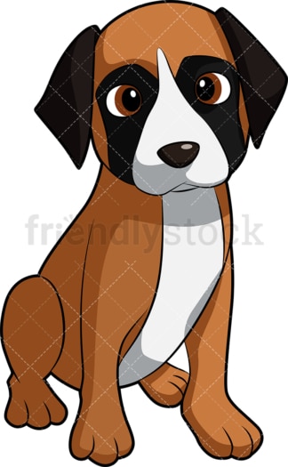 Cute boxer puppy dog. PNG - JPG and vector EPS (infinitely scalable). Image isolated on transparent background.