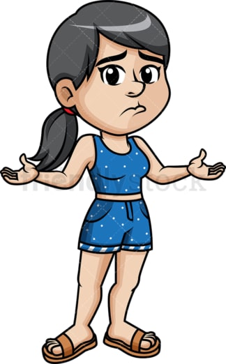 Gloomy girl in summer clothes. PNG - JPG and vector EPS (infinitely scalable).
