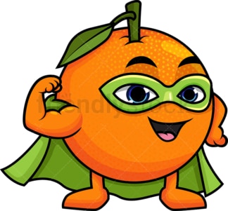 Superhero orange cartoon character. PNG - JPG and vector EPS (infinitely scalable).