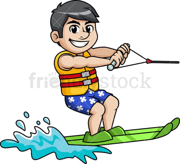 Water skier on summer vacation. PNG - JPG and vector EPS file formats.