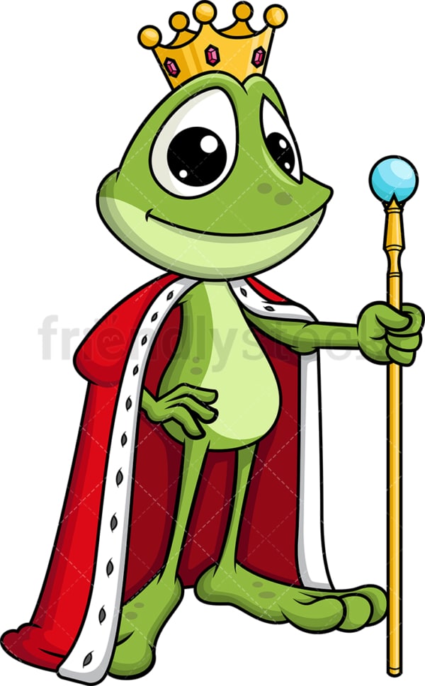 King frog mascot. Transparent PNG