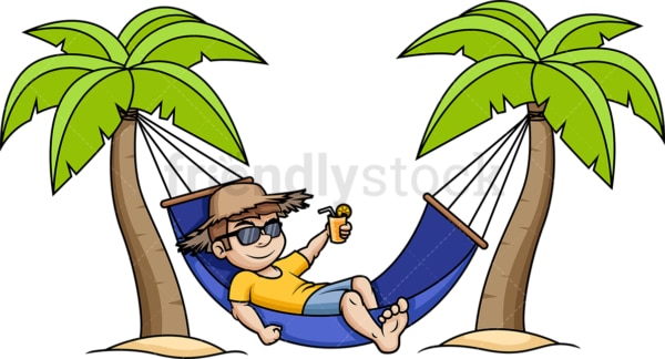Man sitting in a hammock during summer. PNG - JPG and vector EPS file formats.