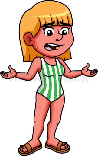 Girl in pain with red skin from sunburn. PNG - JPG and vector EPS file formats.