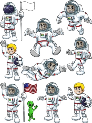Male astronaut. PNG - JPG and vector EPS file formats (infinitely scalable). Image isolated on transparent background.