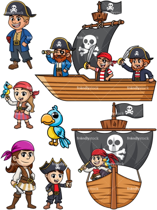 Pirates collection. PNG - JPG and vector EPS file formats (infinitely scalable).