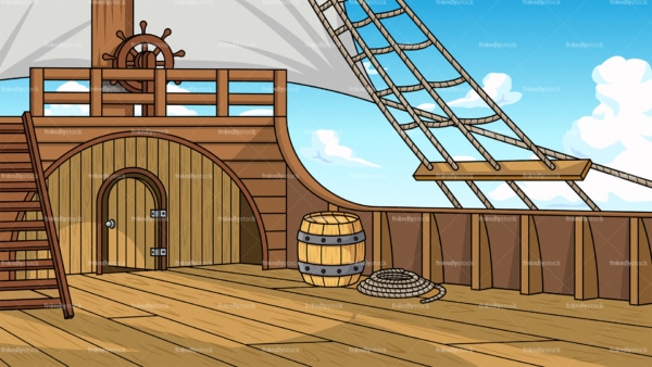 Pirate Ship Deck Background Cartoon Clipart - FriendlyStock
