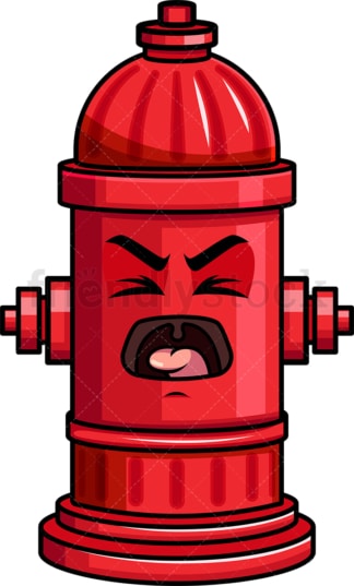 Yelling fire hydrant emoticon. PNG - JPG and vector EPS file formats (infinitely scalable). Image isolated on transparent background.