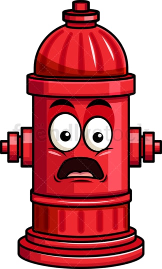 Shocked fire hydrant emoticon. PNG - JPG and vector EPS file formats (infinitely scalable). Image isolated on transparent background.