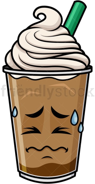 In Pain Iced Coffee Emoticon. PNG - JPG and vector EPS file formats (infinitely scalable). Image isolated on transparent background.