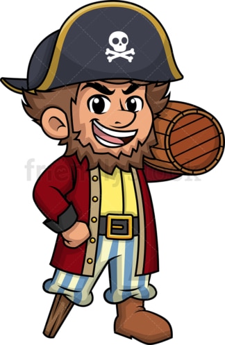 Pirate carrying beer keg. PNG - JPG and vector EPS (infinitely scalable). Image isolated on transparent background.