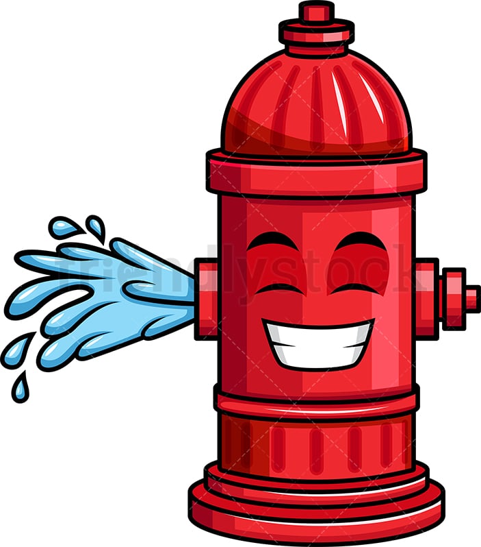 Giggling Fire Hydrant Emoji Cartoon Vector Clipart