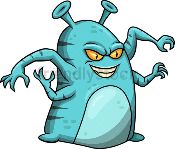 怖いエイリアンモンスター漫画ベクトルクリップアート Friendlystock