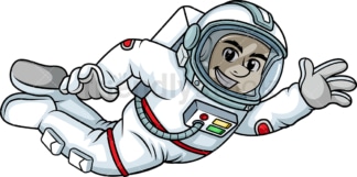 Male astronaut floating in space . PNG - JPG and vector EPS (infinitely scalable). Image isolated on transparent background.