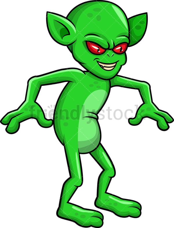 Scary alien creature. Transparent PNG - JPG - vector EPS (infinitely scalable).
