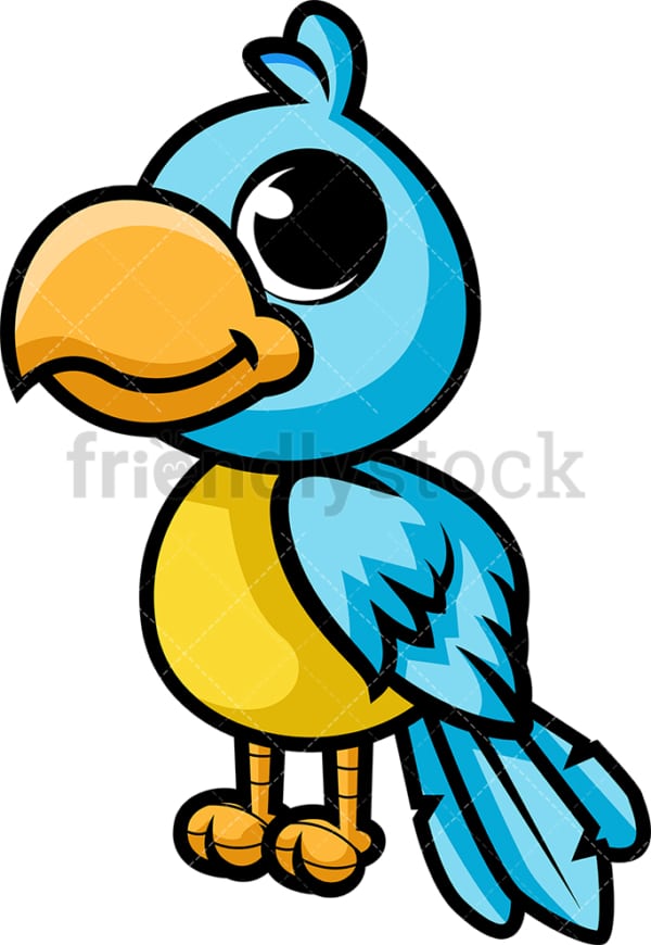 Adorable blue parrot. PNG - JPG and vector EPS (infinitely scalable).