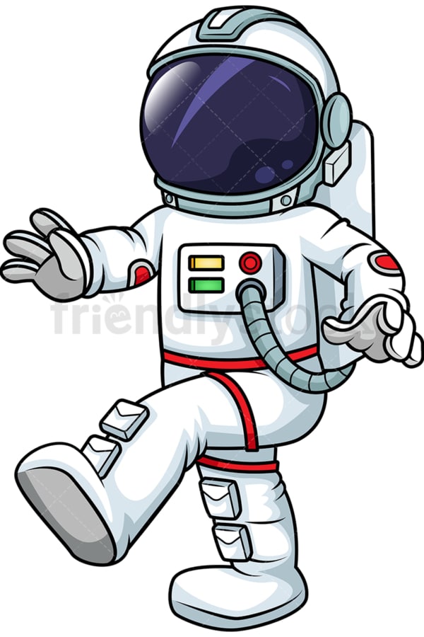 Male astronaut walking in zero gravity. PNG - JPG and vector EPS (infinitely scalable). Image isolated on transparent background.
