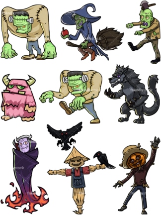 Halloween monsters. PNG - JPG and vector EPS file formats (infinitely scalable).