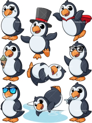 Penguin cartoon character. PNG - JPG and vector EPS file formats (infinitely scalable).