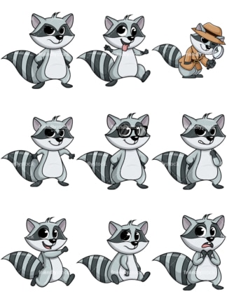 Raccoon cartoon character. PNG - JPG and vector EPS file formats (infinitely scalable).