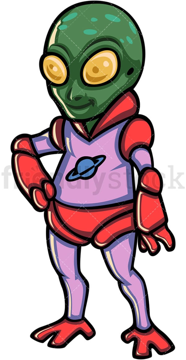 Alien halloween cartoon character. PNG - JPG and vector EPS (infinitely scalable).