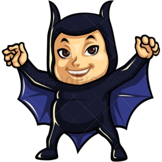 Child in bat boy costume. PNG - JPG and vector EPS (infinitely scalable).