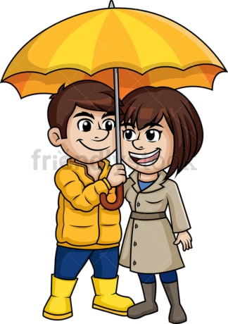 Couple under umbrella. PNG - JPG and vector EPS (infinitely scalable).