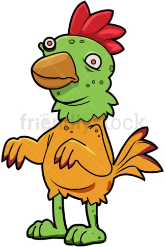 Funny zombie chicken cartoon. PNG - JPG and vector EPS (infinitely scalable).