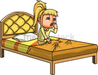 Little girl waking up in the morning. PNG - JPG and vector EPS (infinitely scalable).
