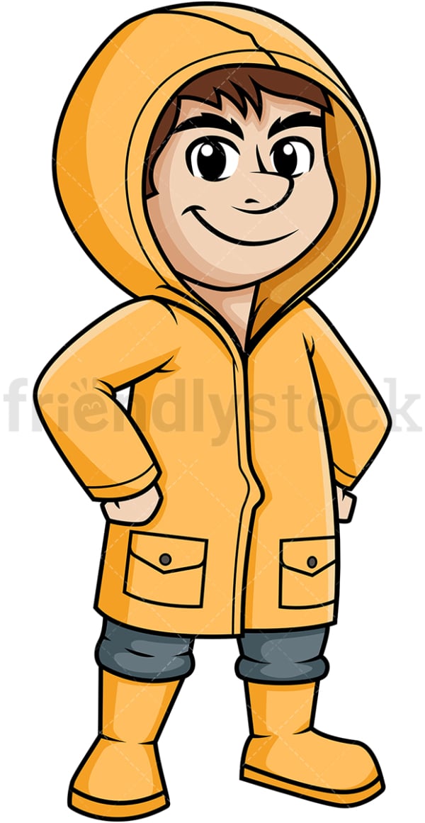 Guy wearing raincoat. PNG - JPG and vector EPS (infinitely scalable).