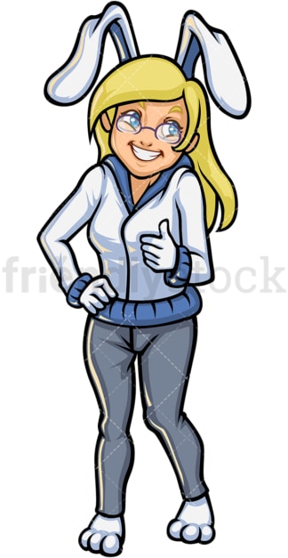 Woman in bunny halloween costume. PNG - JPG and vector EPS file formats (infinitely scalable).