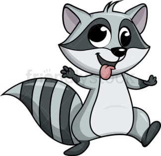 Crazy raccoon cartoon. PNG - JPG and vector EPS (infinitely scalable).