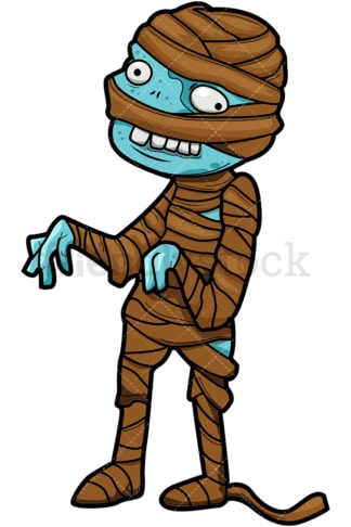 Funny mummy zombie cartoon. PNG - JPG and vector EPS (infinitely scalable).