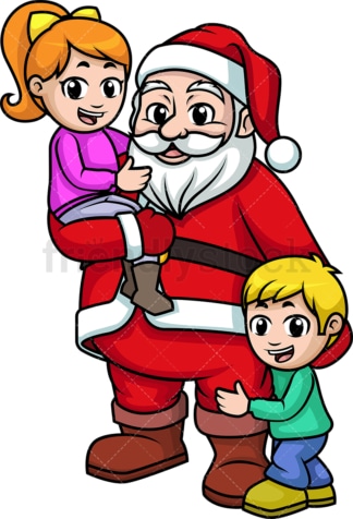 Santa claus with kids. PNG - JPG and vector EPS (infinitely scalable).