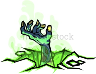 Zombie hand coming out of the ground. PNG - JPG and vector EPS file formats (infinitely scalable). Image isolated on transparent background.