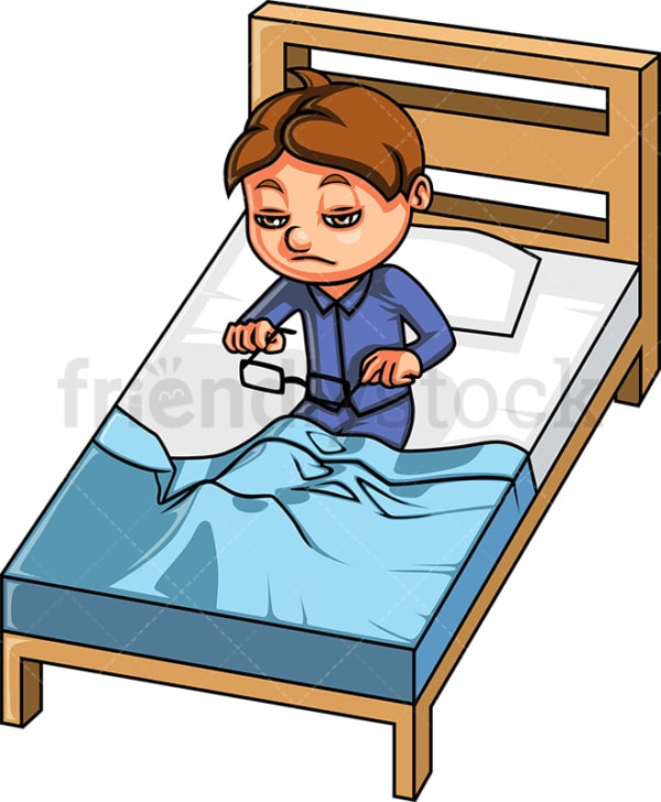 Kid waking up in the morning. PNG - JPG and vector EPS (infinitely scalable).