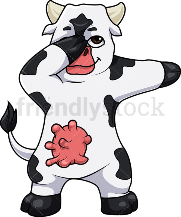 Dabbing cow cartoon. PNG - JPG and vector EPS (infinitely scalable).
