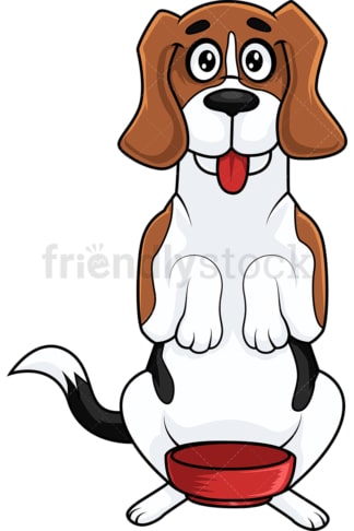 Beagle dog patiently waiting for food. PNG - JPG and vector EPS (infinitely scalable).