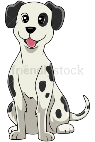 Cute dalmatian dog sitting on hind legs. PNG - JPG and vector EPS (infinitely scalable).
